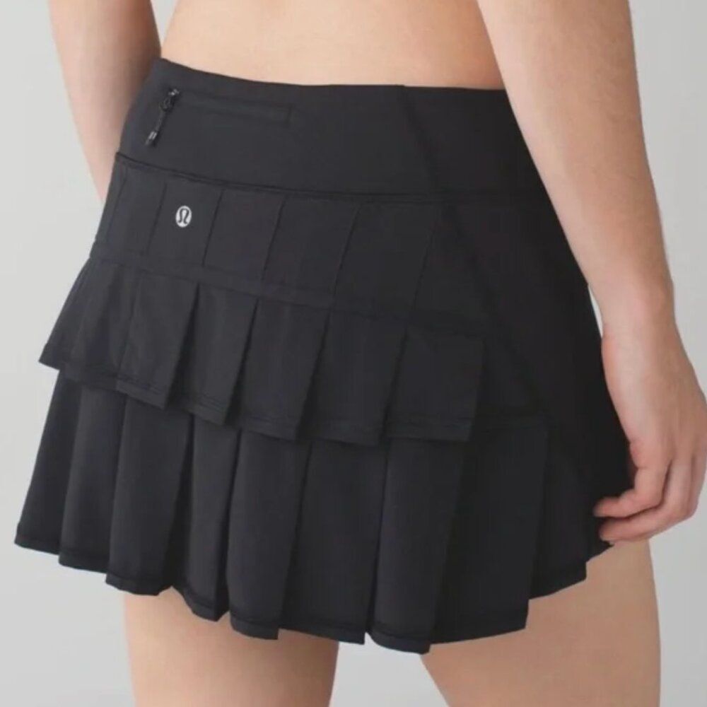 Lululemon Run Black Pace Setter Mini Skirt Size 6 Reg - Picture 1 of 14